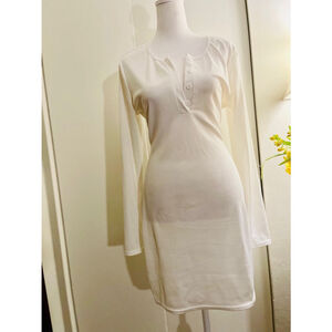 Women's Ribbed White Dress Size L